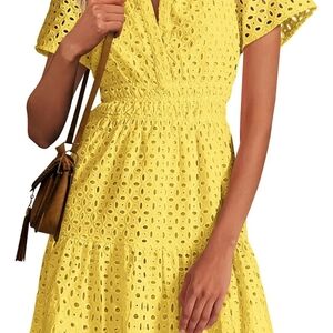 Yellow Eyelet Dress